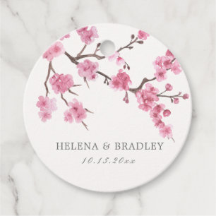 Cherry Blossom Bloom Wedding Thank You Favour Tags