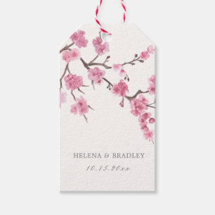 Cherry Blossom Bloom Wedding Thank You Gift Tags