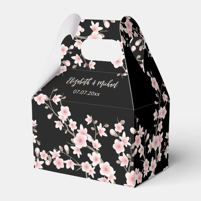 Cherry Blossom Blush Pink | Thank You Favor Box (Front Side)
