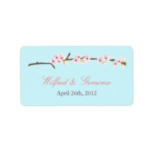 Cherry Blossom Branch Label (Blue)