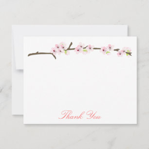 Cherry Blossom Branch Thank You (White) Card