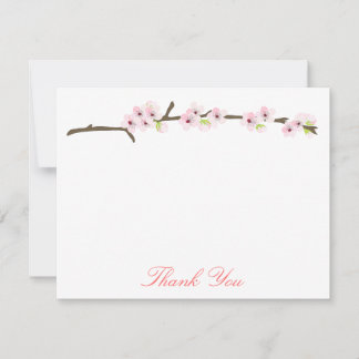 Cherry Blossom Branch Thank You (White) Card