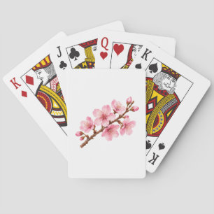 Cherry Blossom Branch Watercolor Playing Cards