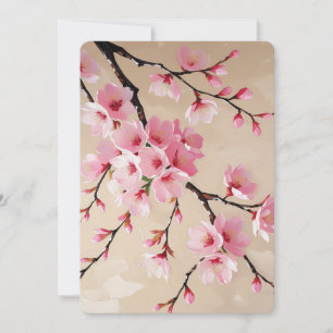 Cherry Blossom Branches Art – Elegant Pink Sakura  Invitation