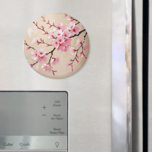 Cherry Blossom Branches Art – Elegant Pink Sakura  Magnet