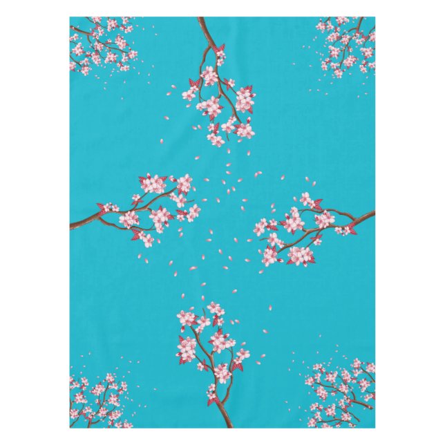 Cherry Blossom Branches Custom Table Cloth (Front)