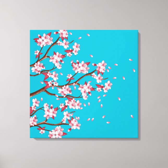 Cherry Blossom Branches Custom Wrapped Canvas (Front)