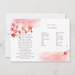 Cherry Blossom Branches Memorial Service Program