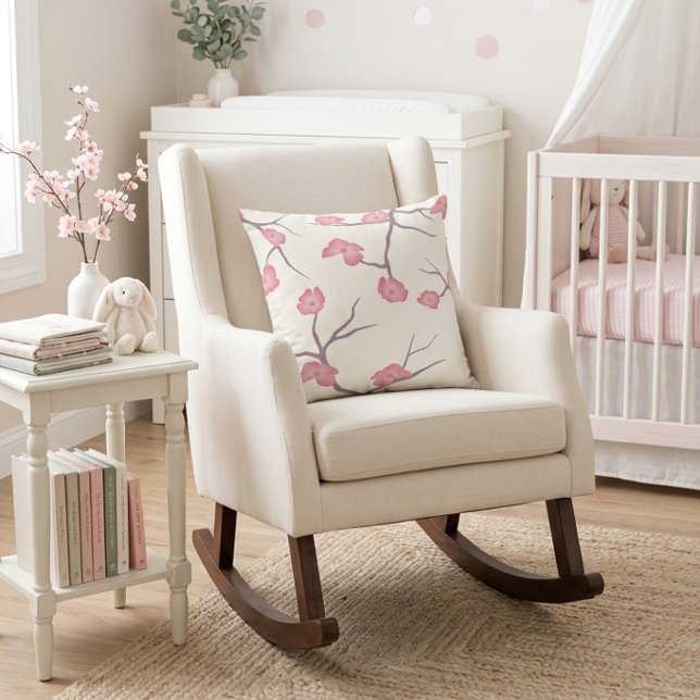 Cherry Blossom Branches Throw Pillow (Creator Uploaded)