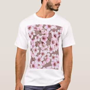 Cherry Blossom Branches Watercolor Pattern T-Shirt