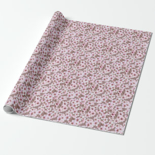 Cherry Blossom Branches Watercolor Pattern Wrapping Paper