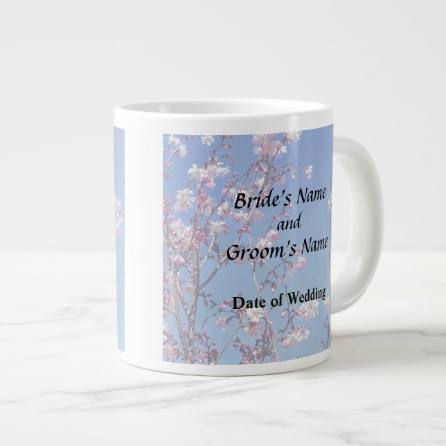 Cherry Blossom Branches Wedding Products Large Coffee Mug (Front Right)