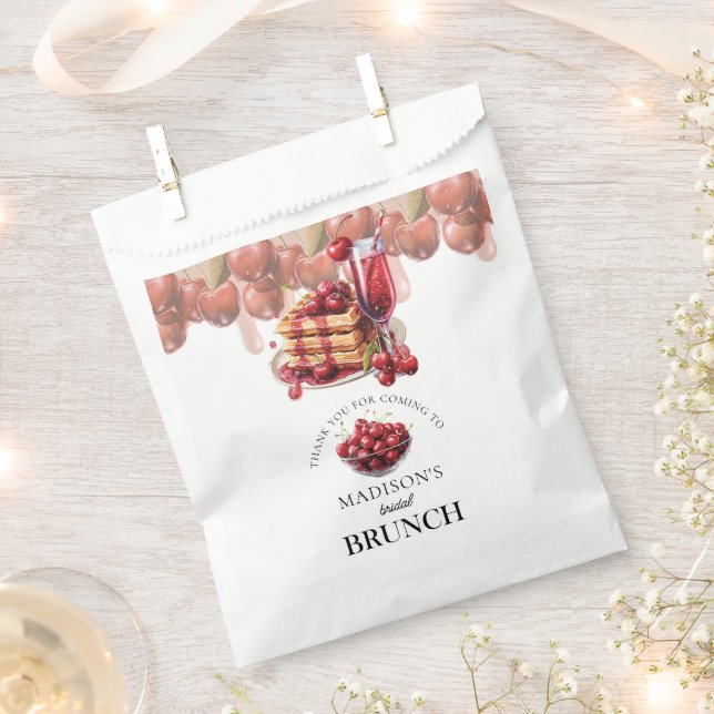 Cherry Blossom Bridal Shower - Personalized Favour Bag (Clipped)