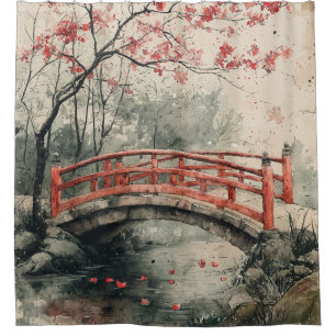 Cherry Blossom Bridge Sumi-E Landscape (2)