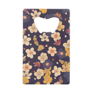 Cherry Blossom Butterfly Asian Print Credit Card Bottle Opener