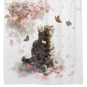 Cherry Blossom Cat and Butterflies (11)