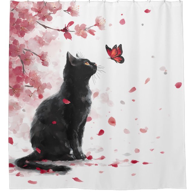 Cherry Blossom Cat and Butterflies (14) (Front)