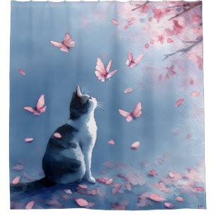 Cherry Blossom Cat and Butterflies (4)