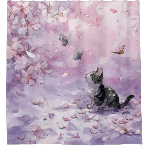 Cherry Blossom Cat and Butterflies (5)