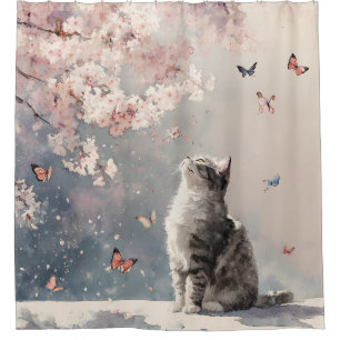 Cherry Blossom Cat and Butterflies (6)