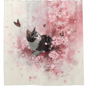 Cherry Blossom Cat and Butterflies (8)
