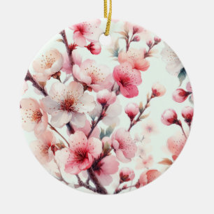 Cherry Blossom Ceramic Ornament