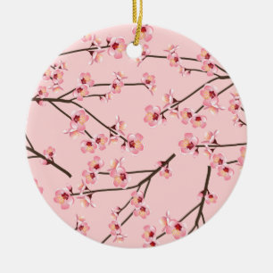 Cherry Blossom Ceramic Ornament