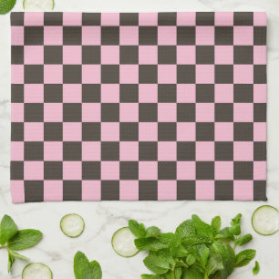 Cherry blossom checkered board pattern kitchen towel
