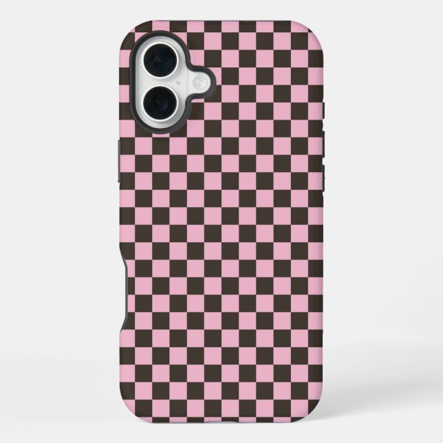 Cherry blossom chequered board pattern iPhone case (Back)