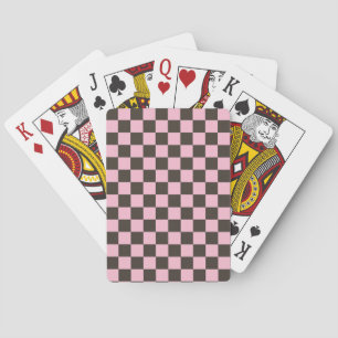 Cherry blossom chequered board pattern playing cards