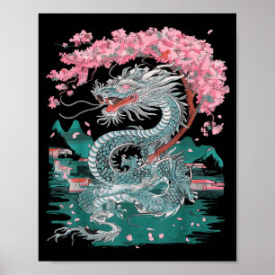 Cherry Blossom Chinese Dragon Chinese New Year 202 Poster