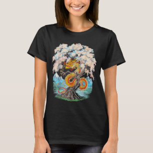 Cherry Blossom Chinese Dragon Chinese New Year 202 T-Shirt