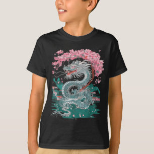 Cherry Blossom Chinese Dragon Chinese New Year 202 T-Shirt