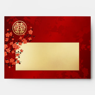Cherry Blossom Chinese Wedding Gold Red  Envelope