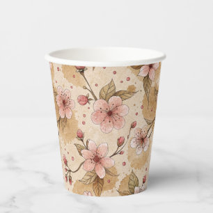 Cherry Blossom Coffee Cozy Pattern (10) Paper Cups