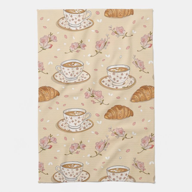 Cherry Blossom Coffee Cozy Pattern (2) Kitchen Towel (Vertical)