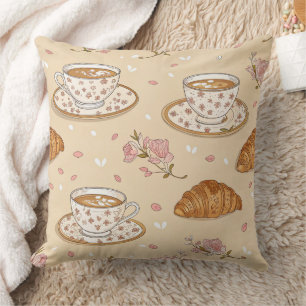 Cherry Blossom Coffee Cozy Pattern (2) Throw Pillow