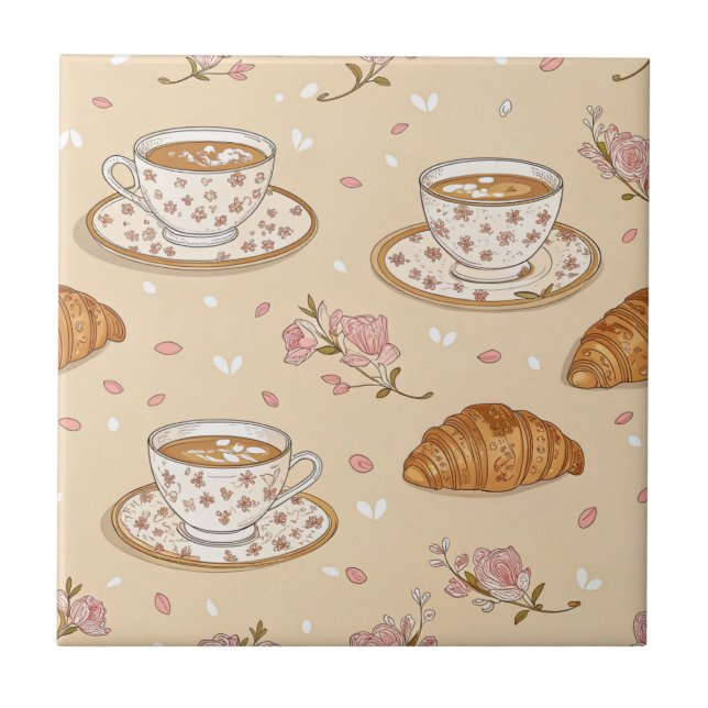 Cherry Blossom Coffee Cozy Pattern (2) Tile (Front)