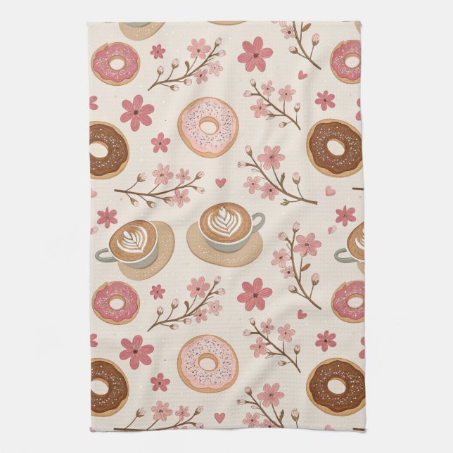 Cherry Blossom Coffee Cozy Pattern (3) Kitchen Towel (Vertical)