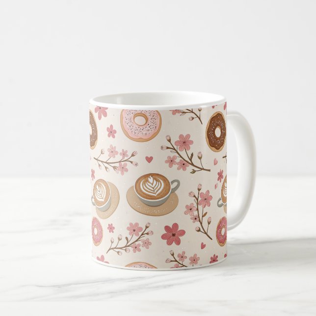 Cherry Blossom Coffee Cozy Pattern (3) Mug (Front Right)