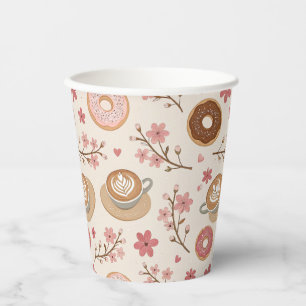 Cherry Blossom Coffee Cozy Pattern (3) Paper Cups