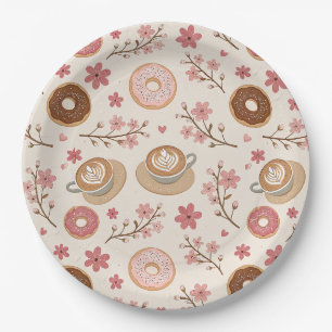 Cherry Blossom Coffee Cozy Pattern (3) Paper Plate
