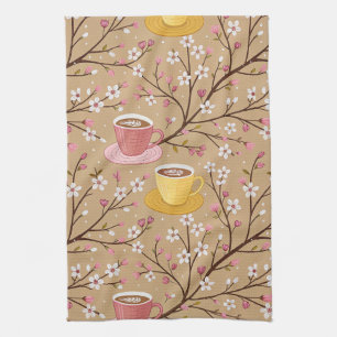 Cherry Blossom Coffee Cozy Pattern (4) Kitchen Towel