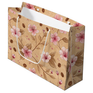 Cherry Blossom Coffee Cozy Pattern (5) Large Gift Bag