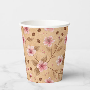 Cherry Blossom Coffee Cozy Pattern (5) Paper Cups