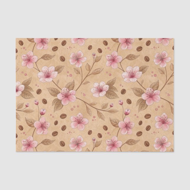 Cherry Blossom Coffee Cozy Pattern (5) Tissue Paper (Front)