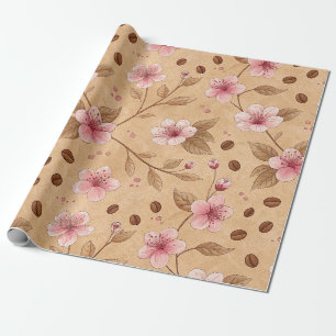 Cherry Blossom Coffee Cozy Pattern (5) Wrapping Paper