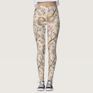 Cherry Blossom Coffee Cozy Pattern (6) Leggings