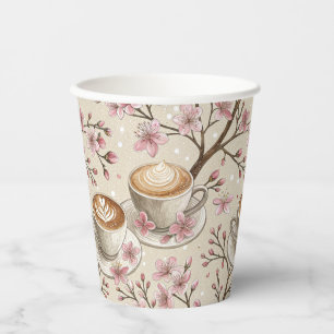 Cherry Blossom Coffee Cozy Pattern (6) Paper Cups