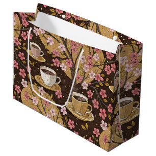 Cherry Blossom Coffee Cozy Pattern (8) Large Gift Bag